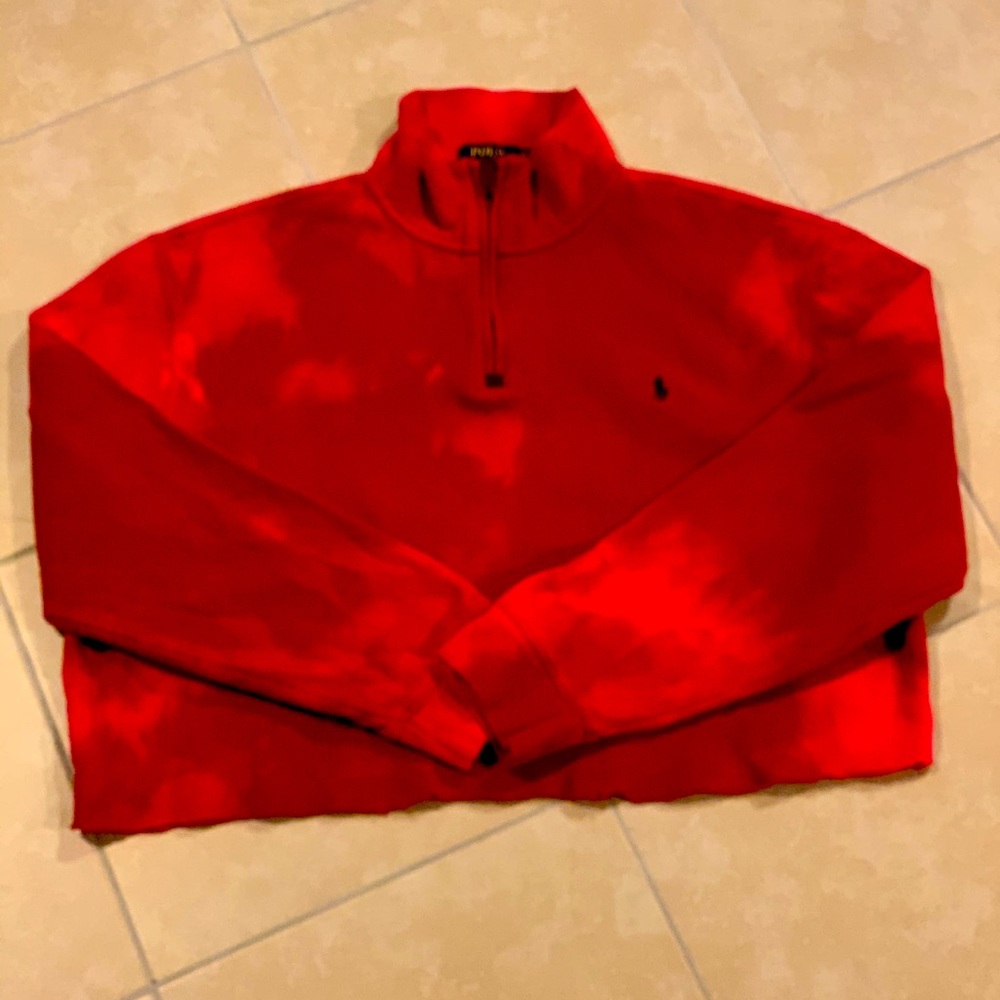 Quarter zip Oversized crop Polo fleece